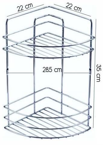 ECA Tiera Banyo Bataryası 469+Metal Tel Süngerlik 2'li Köşe Raf    Krom Şampuanlık 2'li Set