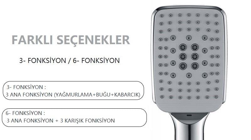 Eca Tiera Banyo Bataryası + T-MAY Gürle Tepe Duş Takımı Seti Krom Paslanmaz