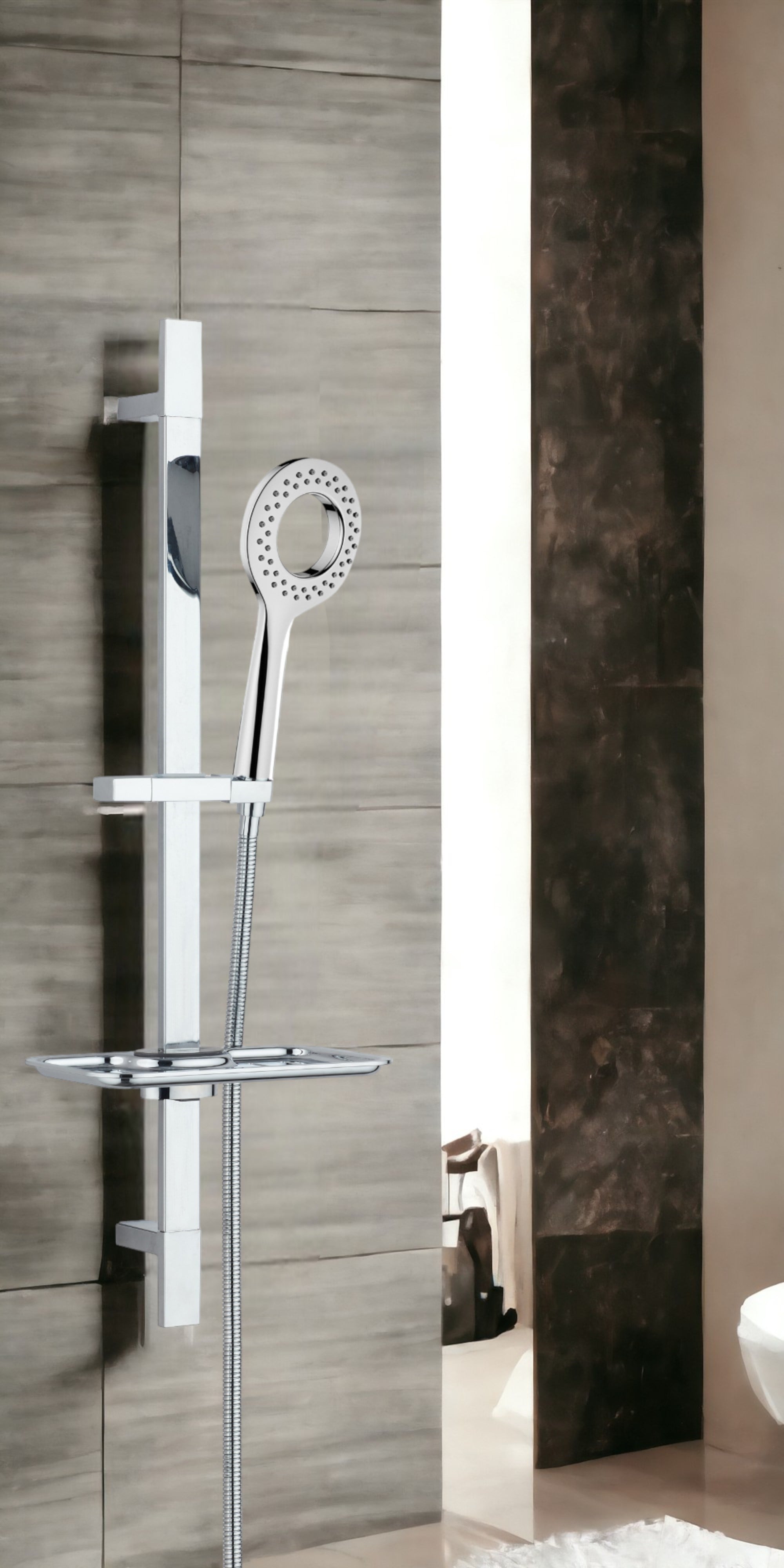 ECA Tiera Banyo Bataryası + T-MAY Kalemli Kare Borulu Hareketli Sürgülü Duş Seti Üst Takımı