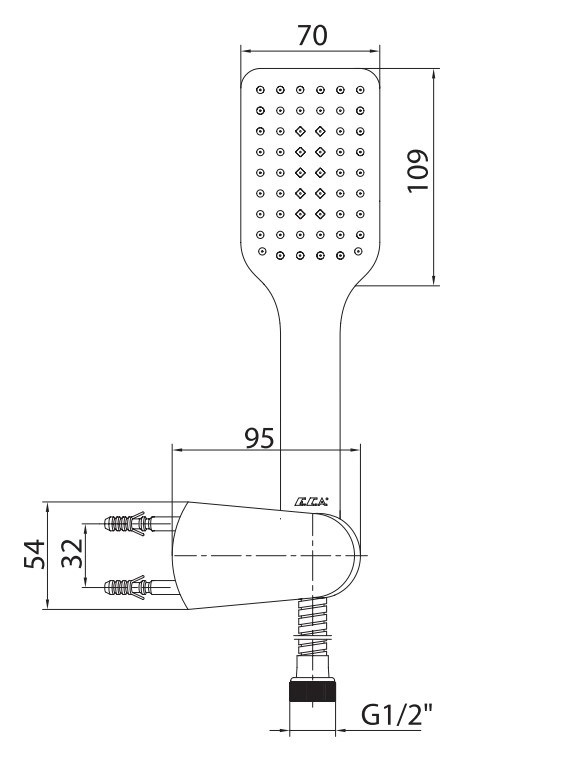 ECA Tiera Banyo Mafsallı Duş Seti Üst Takımı PVC Spiralli 102117384