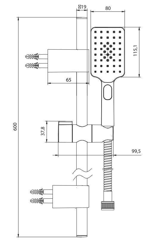 ECA Tiera Plus Banyo Hareketli Sürgülü Duş Seti Üst Takımı 102146092