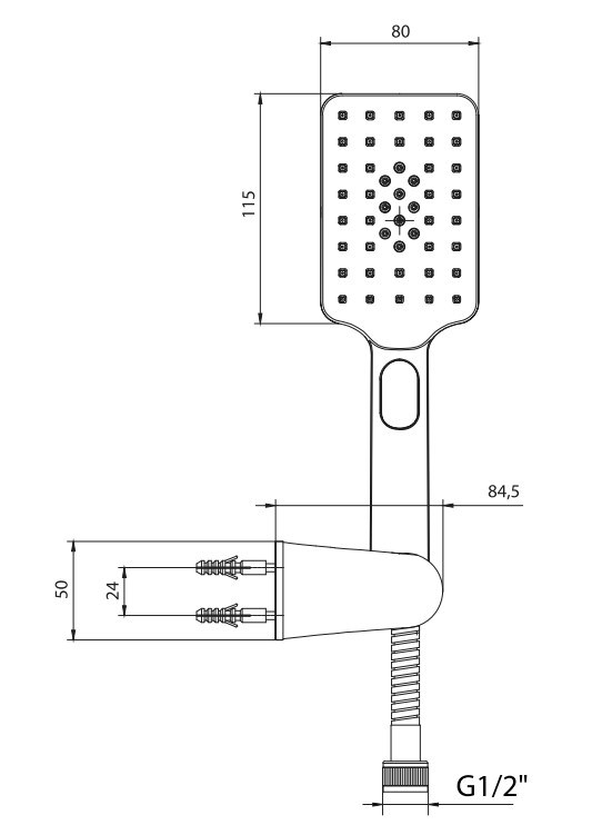 ECA Tiera Plus Mafsallı Duş Seti Banyo Üst Takımı Mat Siyah 102117400C1