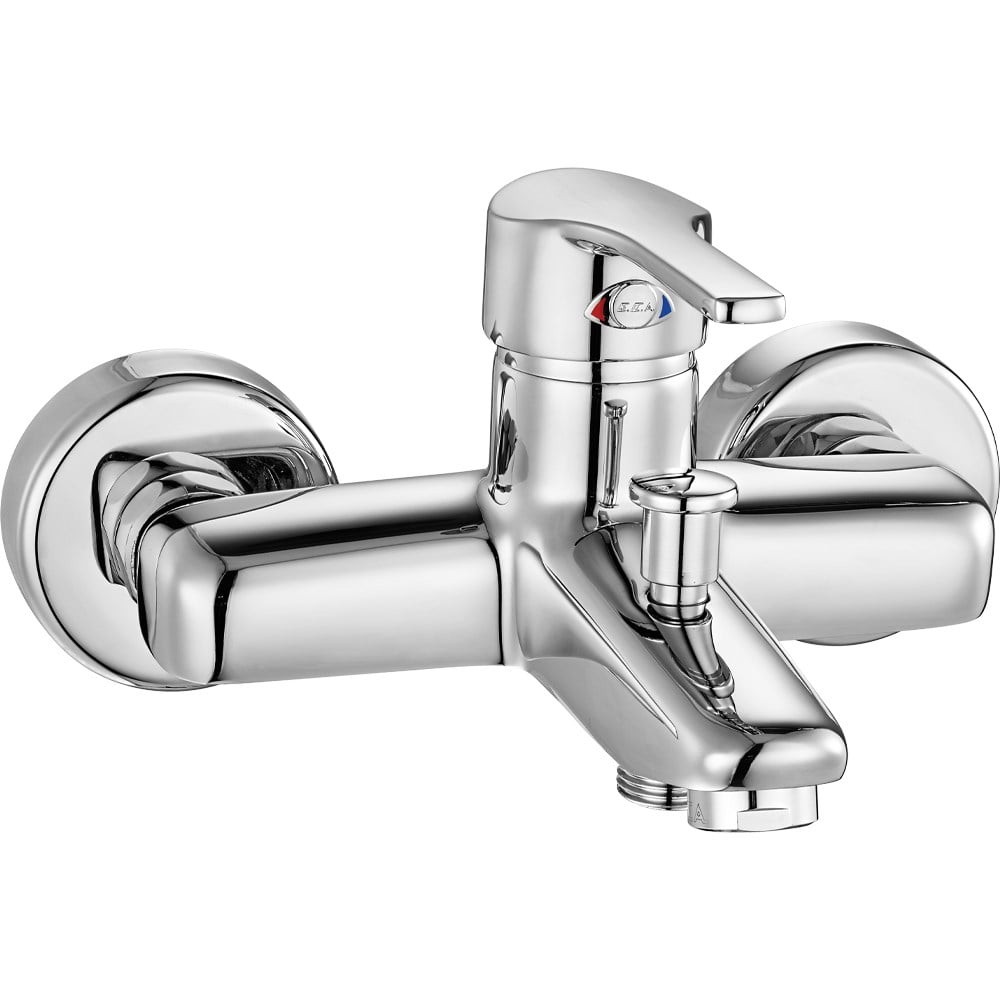 ECA Vera Banyo Bataryası+T-MAY Banyo Çamlıca Kare Tepe Duş Takımı Seti Paslanmaz Krom