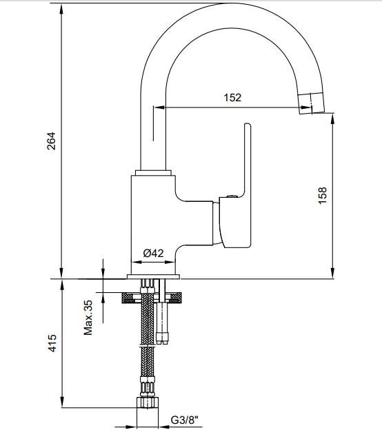 ECA Vera Kuğu Lavabo Bataryası Krom 102108918