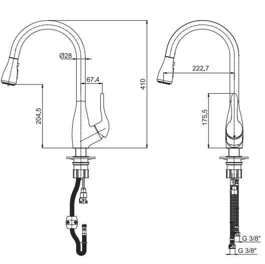 ECA Wica Mutfak Eviye Bataryası Paslanmaz Çelik Görünümlü Sıvı Sabunluklu 406218035