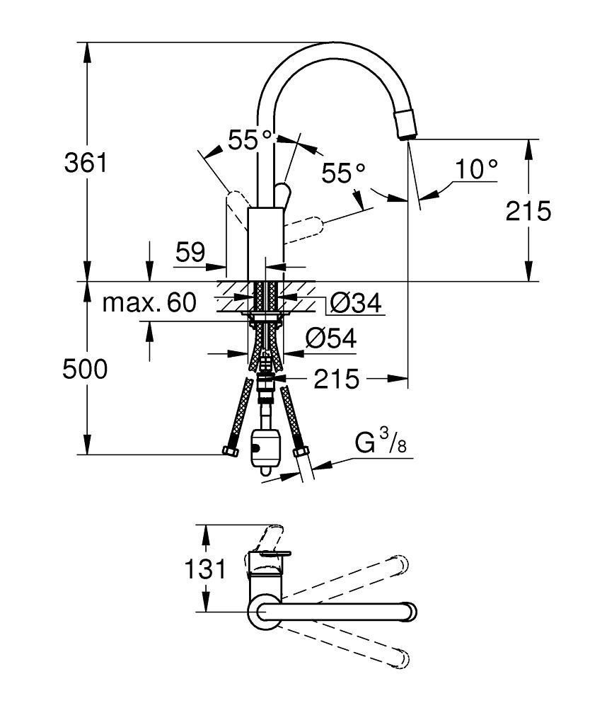 Grohe Eurostyle Cosmopolitan Mutfak Eviye Bataryası 31126002