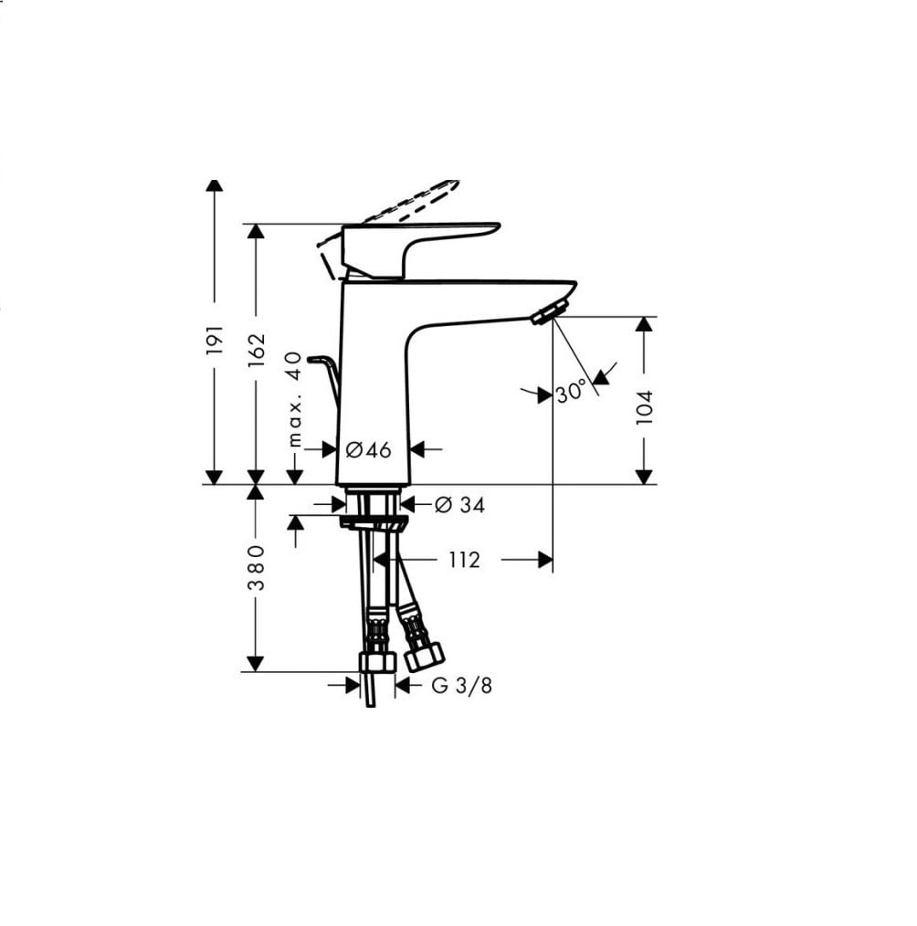 Hansgrohe Focus 100 Lavabo Bataryası Sifon Takımı Dahil 31607000
