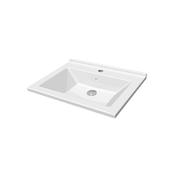 İDEVİT 60CM Merkür Dolap Uyumlu 25MM İnce Bantlı Lavabo