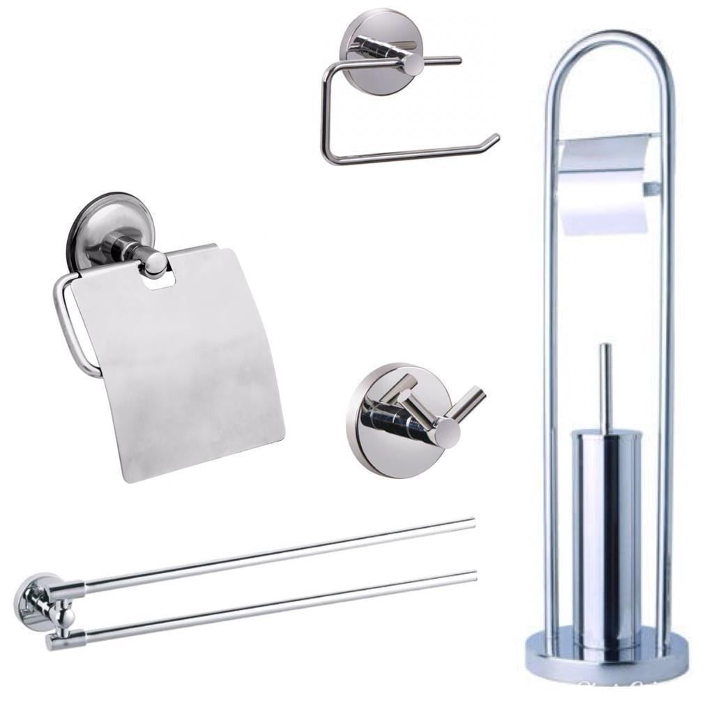 MaxiFlow Banyo 5'li Aksesuar Seti+Havluluk+Askılık+Kağıtlık+Fırça