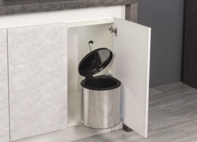 Maxiflow Smart Dolap İçi Çöp Kovası 11Lt Krom Mutfak Paslanmaz