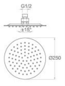 Mistillo Banyo Slim İnce Tepe Duş Başlığı 25x25 Paslanmaz Metal  Mtd06