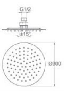 Mistillo Banyo Slim İnce Tepe Duş Başlığı 30x30 Paslanmaz Metal  Mtd07