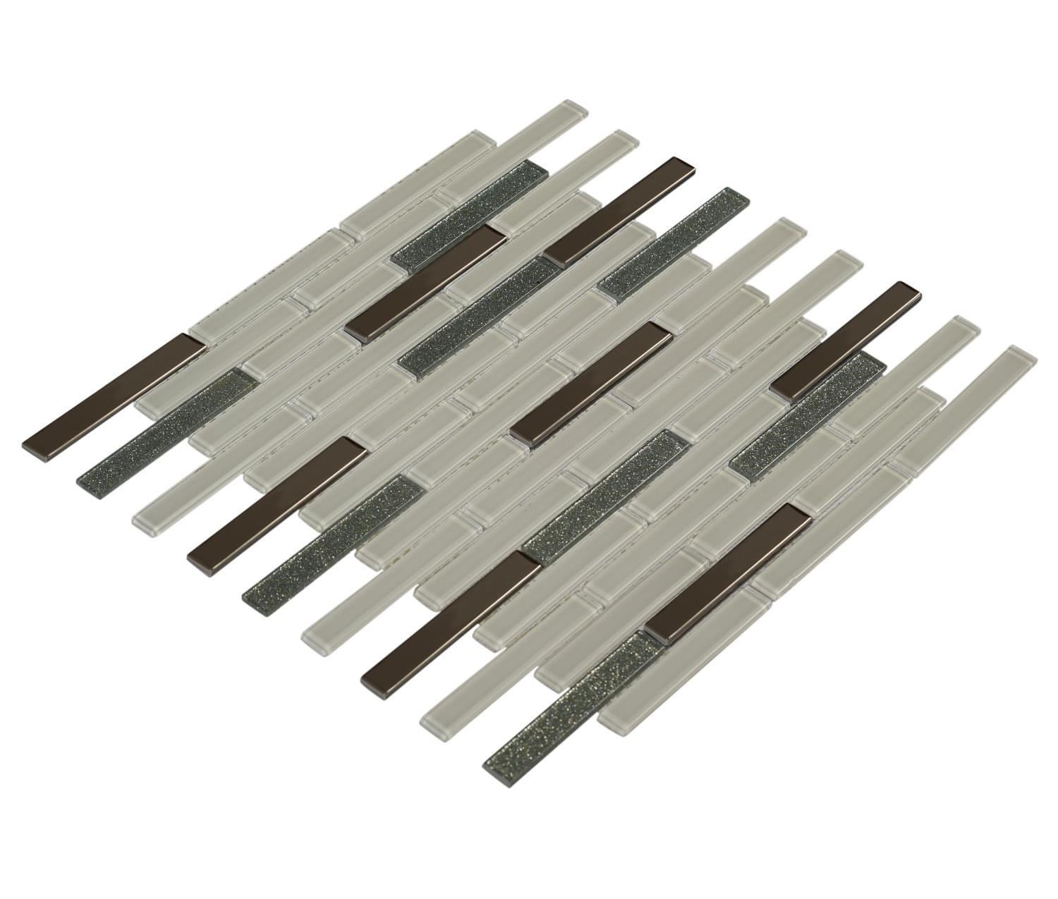 Mutfak Tezgah Arası Kristal Cam Mozaik MCM MP 931 15x98