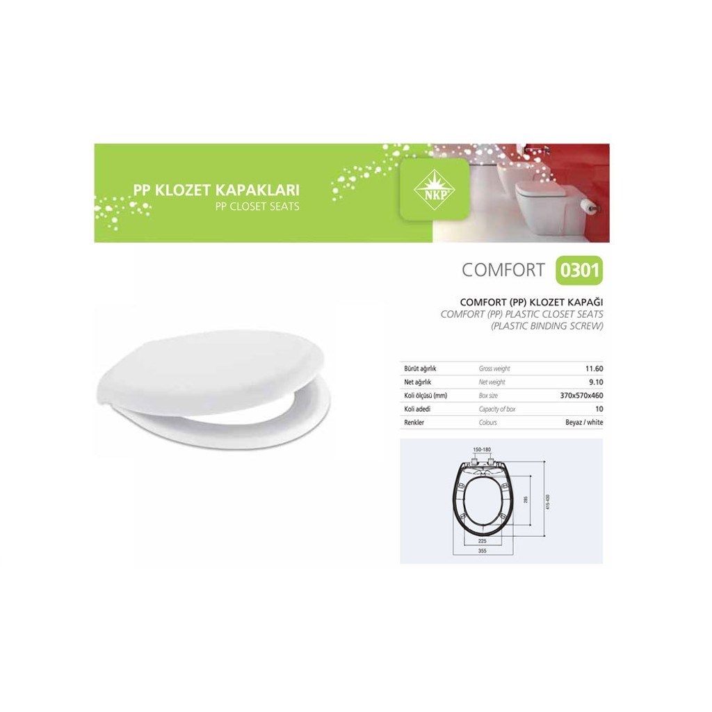 Nkp Comfort Alttan Sıkmalı Kırılmaz Klozet Kapağı 0301