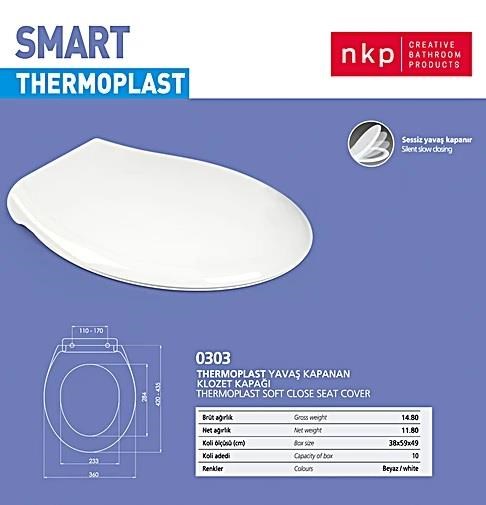 NKP Smart Soft Close Yavaş Kapanan Amortisörlü Klozet Kapağı