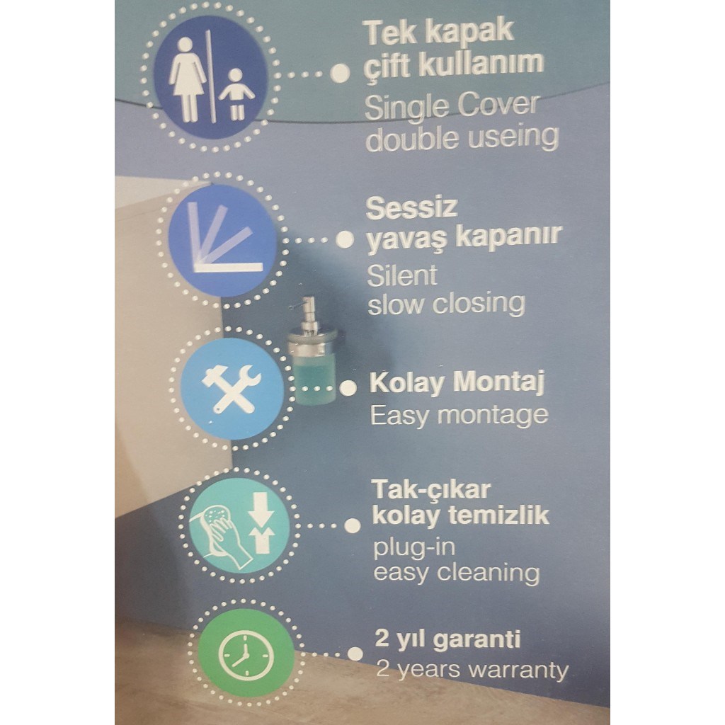 NKP Universal Çocuk Adaptörlü Amörtisörlü Klozet Kapağı