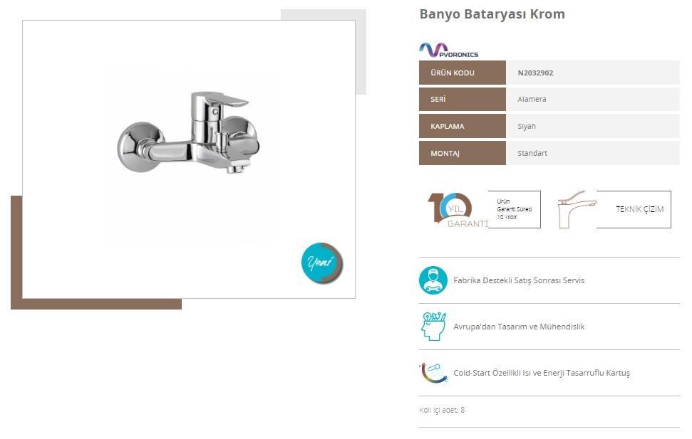 Nsk Alamera Banyo Bataryası Mix Aç Kapa 5 Yıl Garantili 902