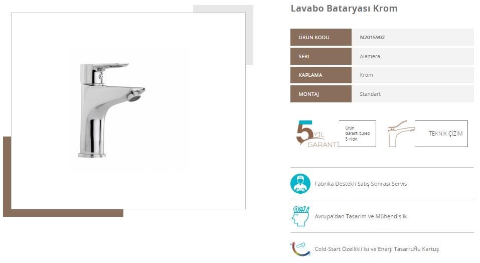Nsk Alamera Lavabo Bataryası Mix Aç Kapa 5 Yıl Garantili 2015902