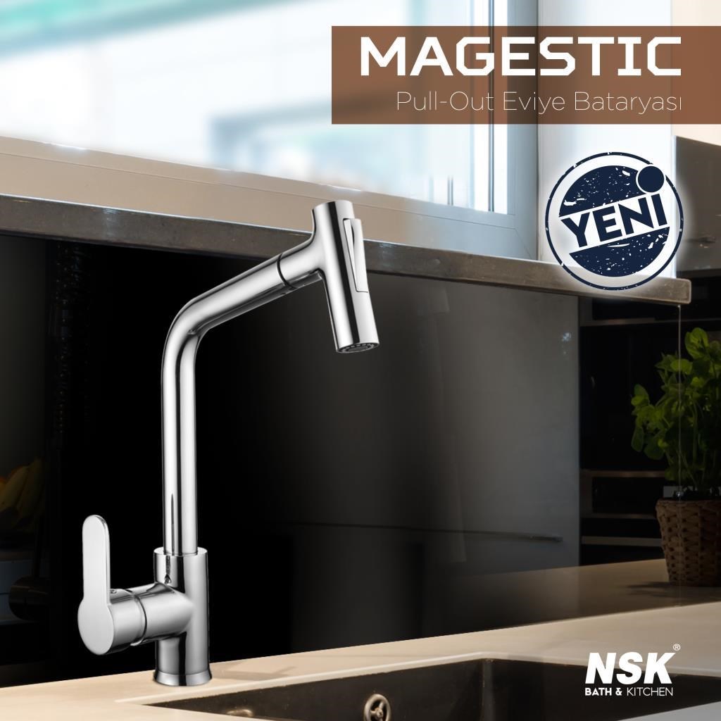 Nsk Magestic Pull-Out Eviye Mutfak Bataryası Krom N2041302