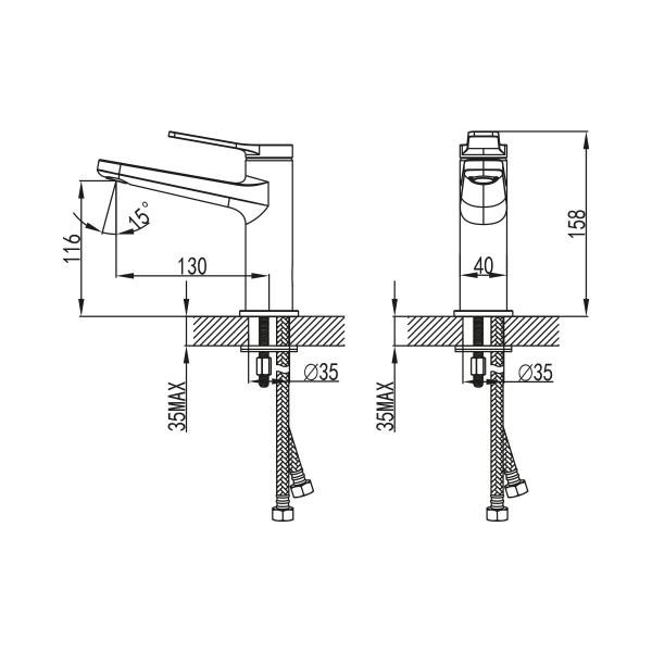Nsk Nobia Lavabo Bataryası Mix Aç Kapa 5 Yıl Garantili N3011102