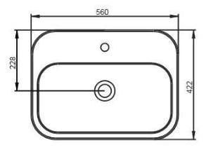 Seramiksan Aqua Tezgah Üstü Oval Dikdörtgen Lavabo 56CM