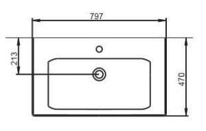 Seramiksan Luna Flat Lavabo 80CM