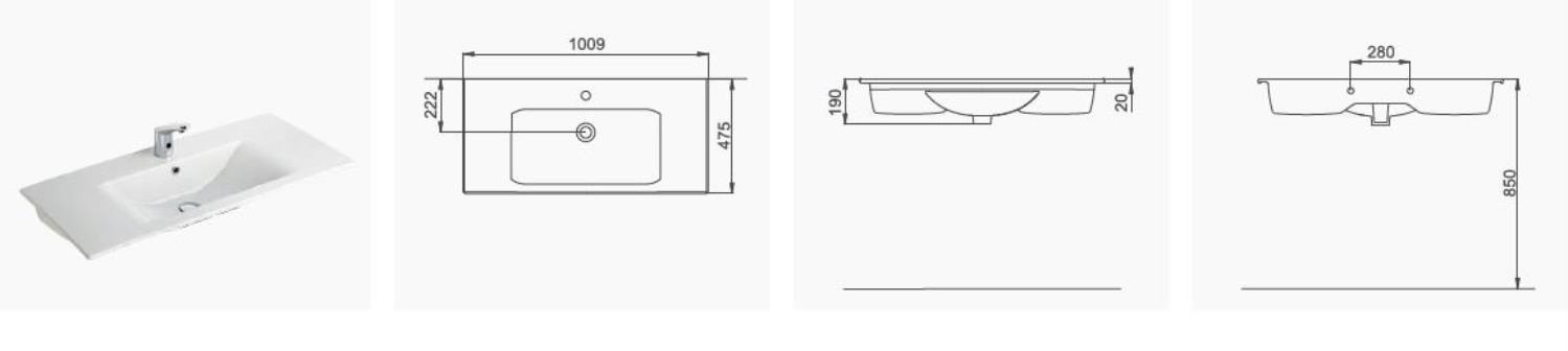 Seramiksan Luna Flat Lavabo 80CM