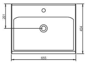 Seramiksan Luna Yarım Tezgah Lavabo 65CM