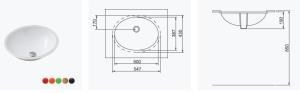 Seramiksan Natura Tezgah Altı Oval Lavabo 55CM