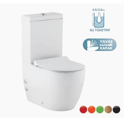Seramiksan Ocean Plus Duvara Dayalı Sıfır Klozet+İç Takım+Kapak