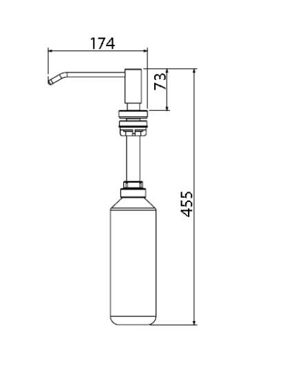 Serel Banyo Otel Ankastre Sıvı Sabunluk Kısa 1 Lt 140109024
