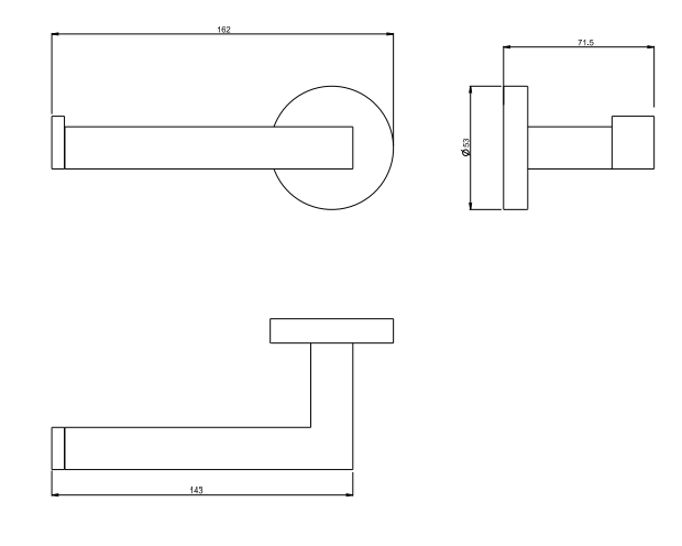 Serel Banyo Rita Tuvalet Kağıtlığı Kapaksız Mat Siyah 140112007S