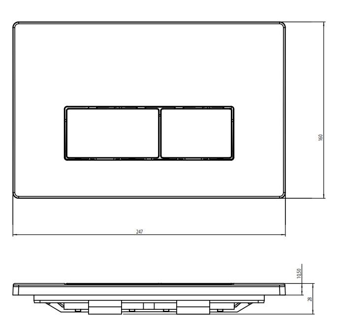 Serel Gömme Rezervuar Kare Parmak İzi Bırakmayan Kumanda Paneli P580180
