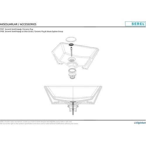 Serel Seramik Tapa Ve Lavabo Sifonu TP08STL110