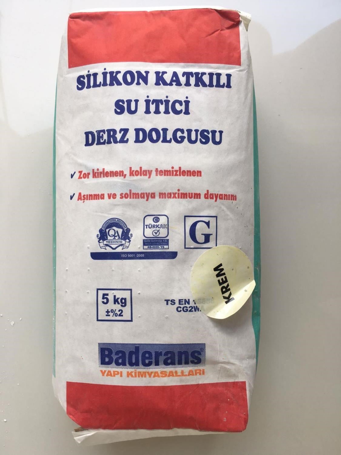 Silikon Katkılı Su İtici Derz Dolgusu Krem 5 KG
