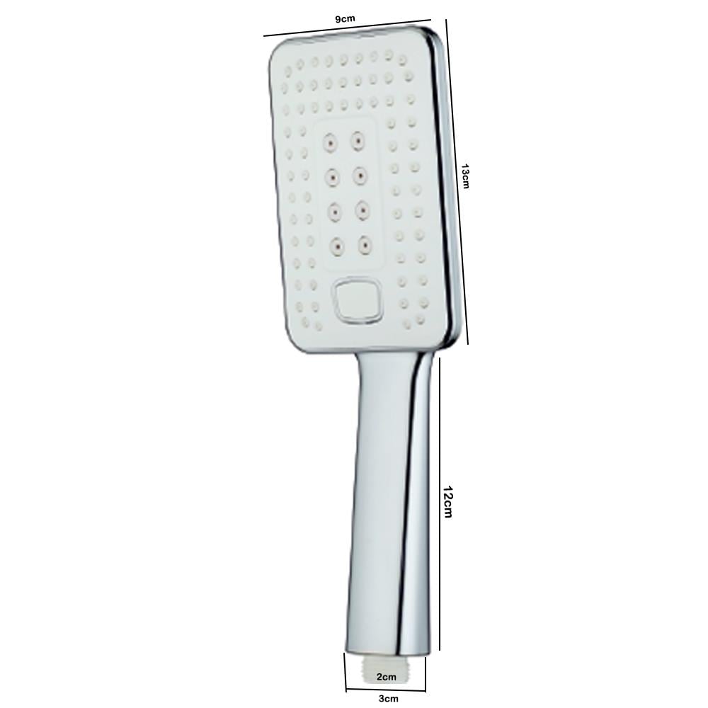 T-MAY Banyo Çınar Dikdörtgen El Duş Seti Başlığı Krom - 2 Fonksiyonlu