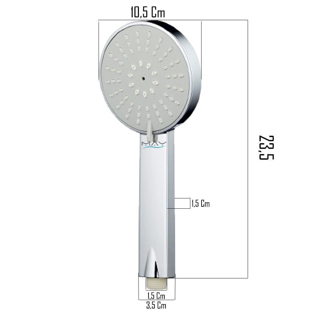 T-MAY Banyo Lidya Yuvarlak Tepe Duş Başlığı Krom+El Duş Başlığı