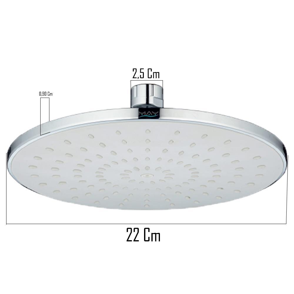 T-MAY Banyo Lidya Yuvarlak Tepe Duş Seti Başlığı Krom Paslanmaz