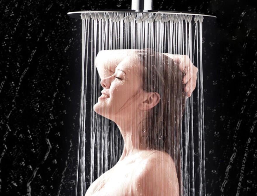 T-MAY Banyo Sardes Oval İnce Tepe Duş Seti Başlığı 30x30 Paslanmaz Metal