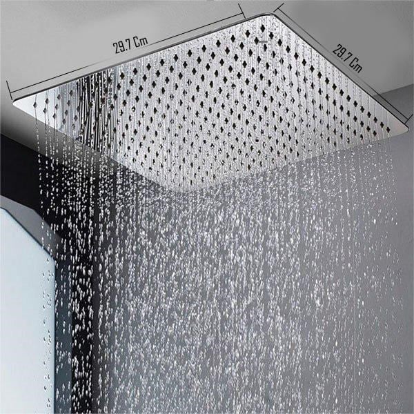 T-MAY Banyo Sart Kare Tepe Duş Seti Başlığı 30x30 Paslanmaz Metal