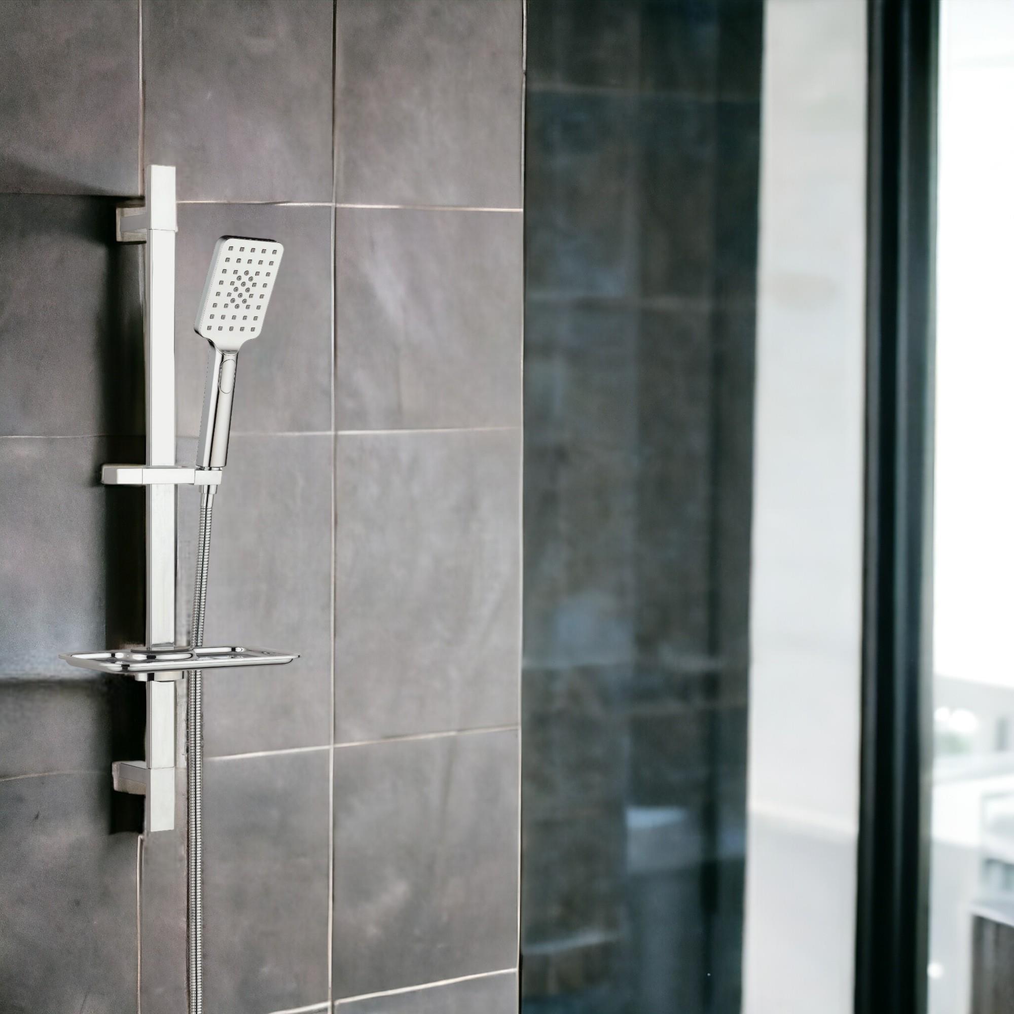 T-MAY Belen Kare Borulu Hareketli Sürgülü Duş Seti Üst Takımı