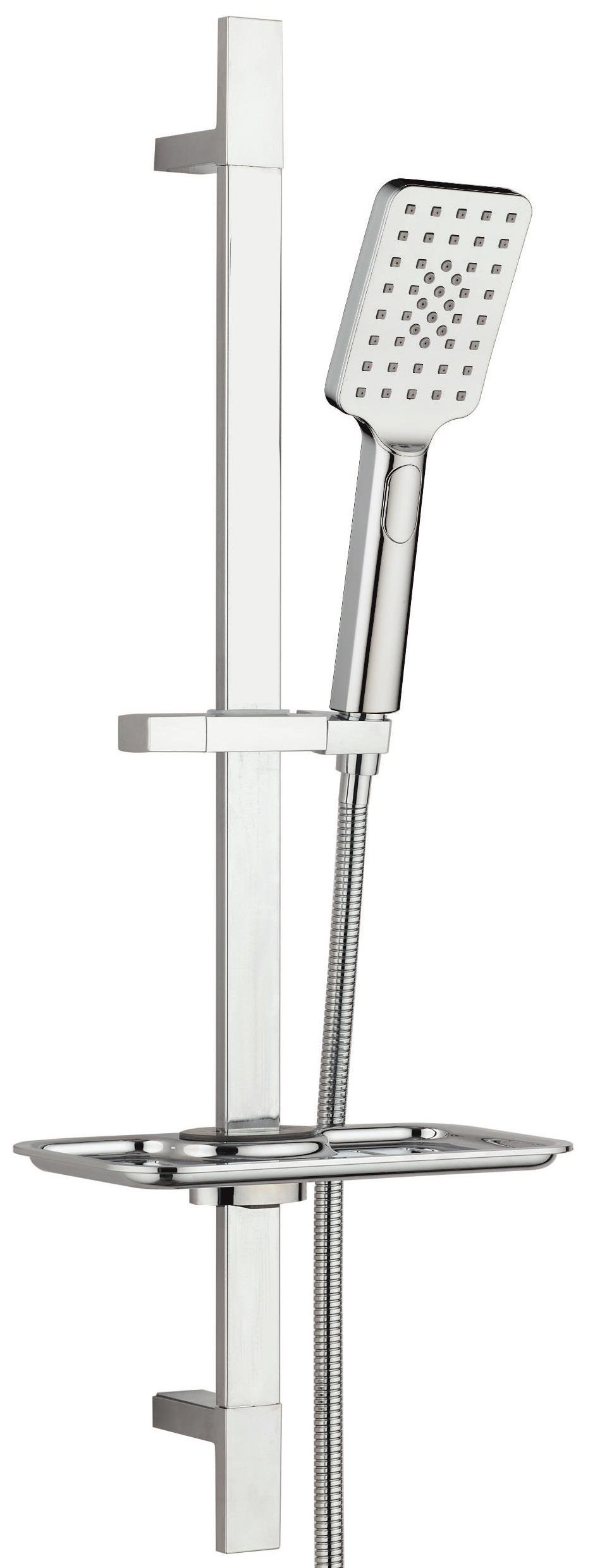 T-MAY Belen Kare Borulu Hareketli Sürgülü Duş Seti Üst Takımı