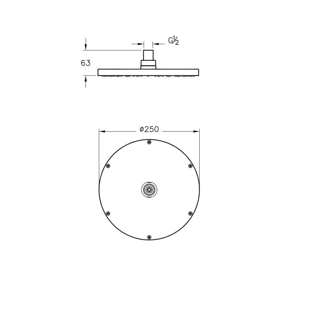 T-MAY Gold XL Tepe Duş Başlığı Mat Altın Renkli