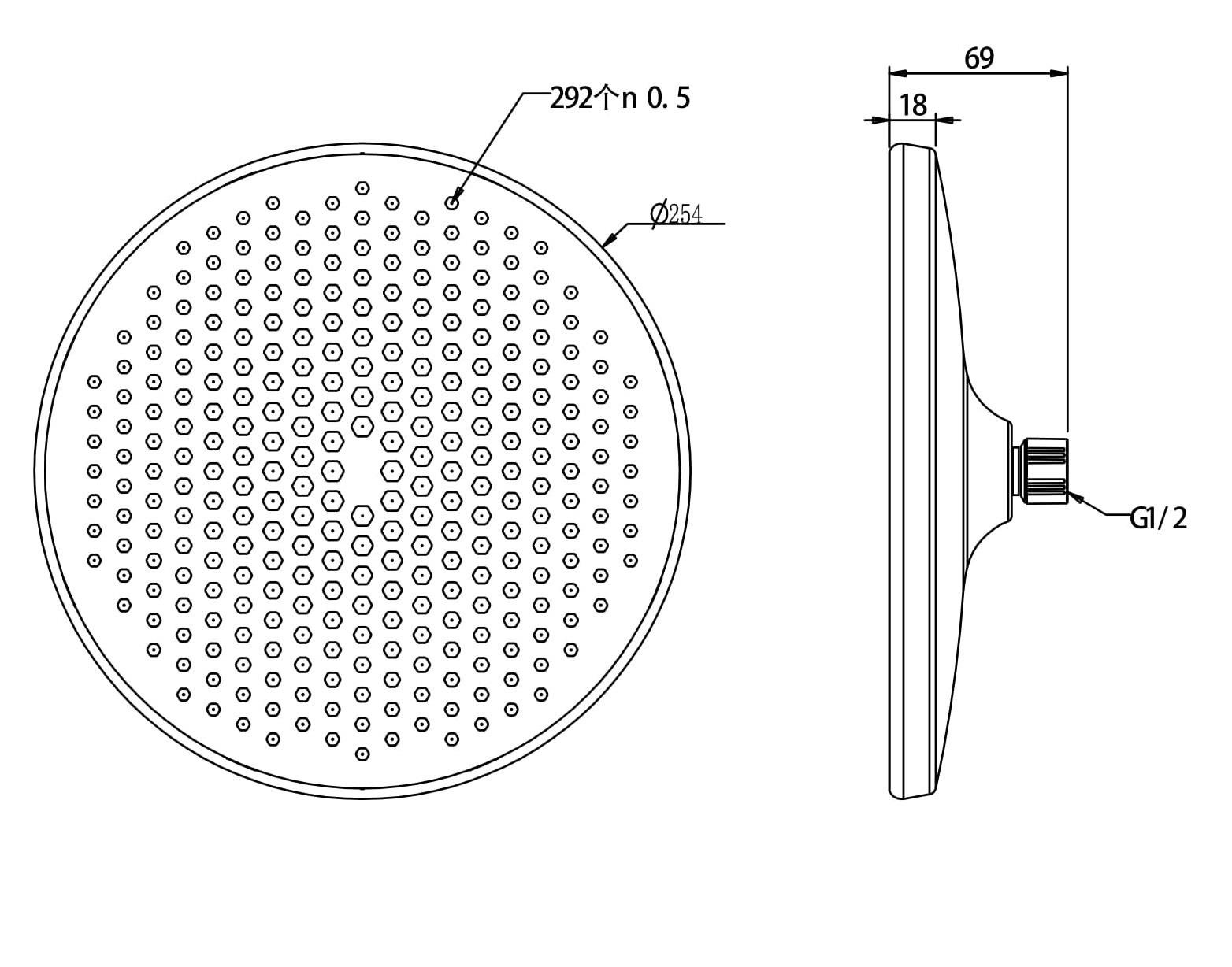 T-MAY Halıtlı  Yuvarlak Tepe Duş Seti Başlığı Tasarruflu 
