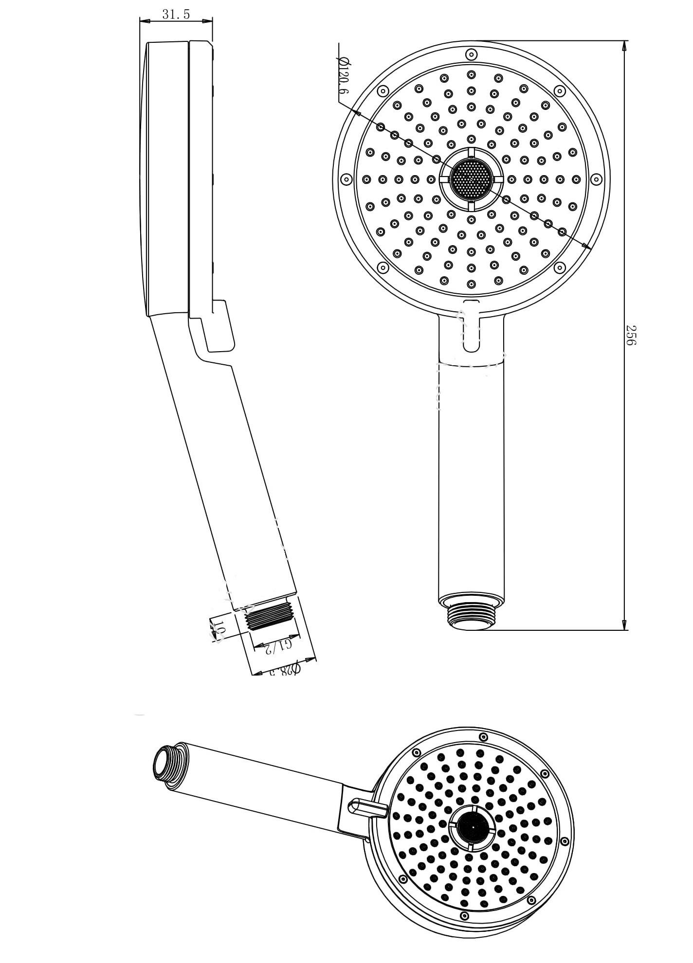 T-MAY Kağan Kare Borulu Hareketli Sürgülü Duş Seti Üst Takımı