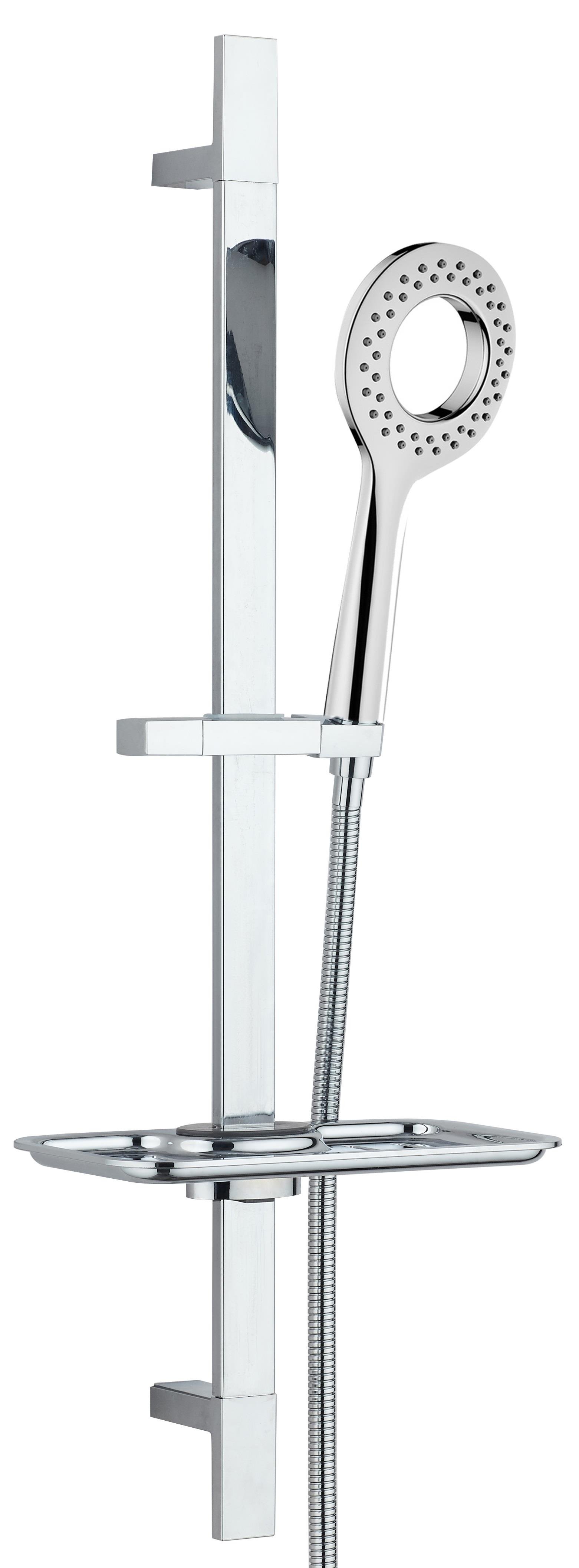 T-MAY Kalemli Kare Borulu Hareketli Sürgülü Duş Seti Üst Takımı