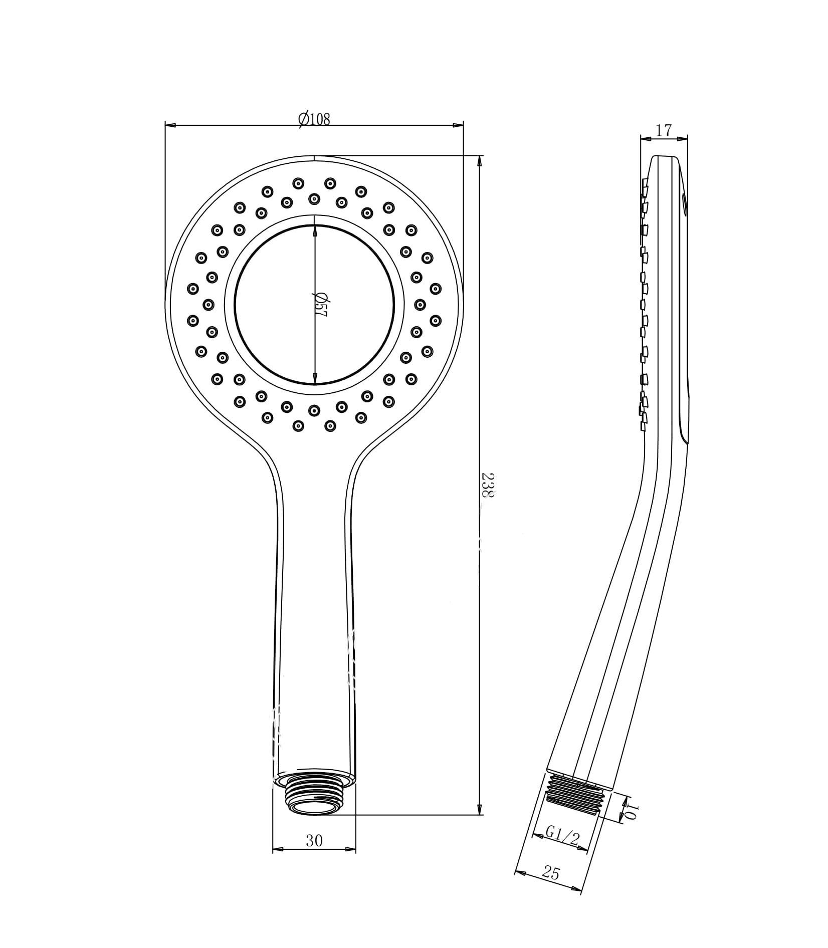 T-MAY Kalemli Yuvarlak El Duş Seti Başlığı Tasarruflu 