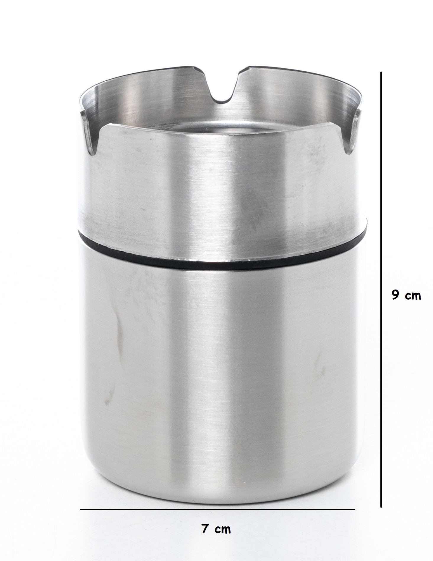 T-MAY Lüks Dekoratif Kokusuz Paslanmaz Çelik Metal Küllük 9cm