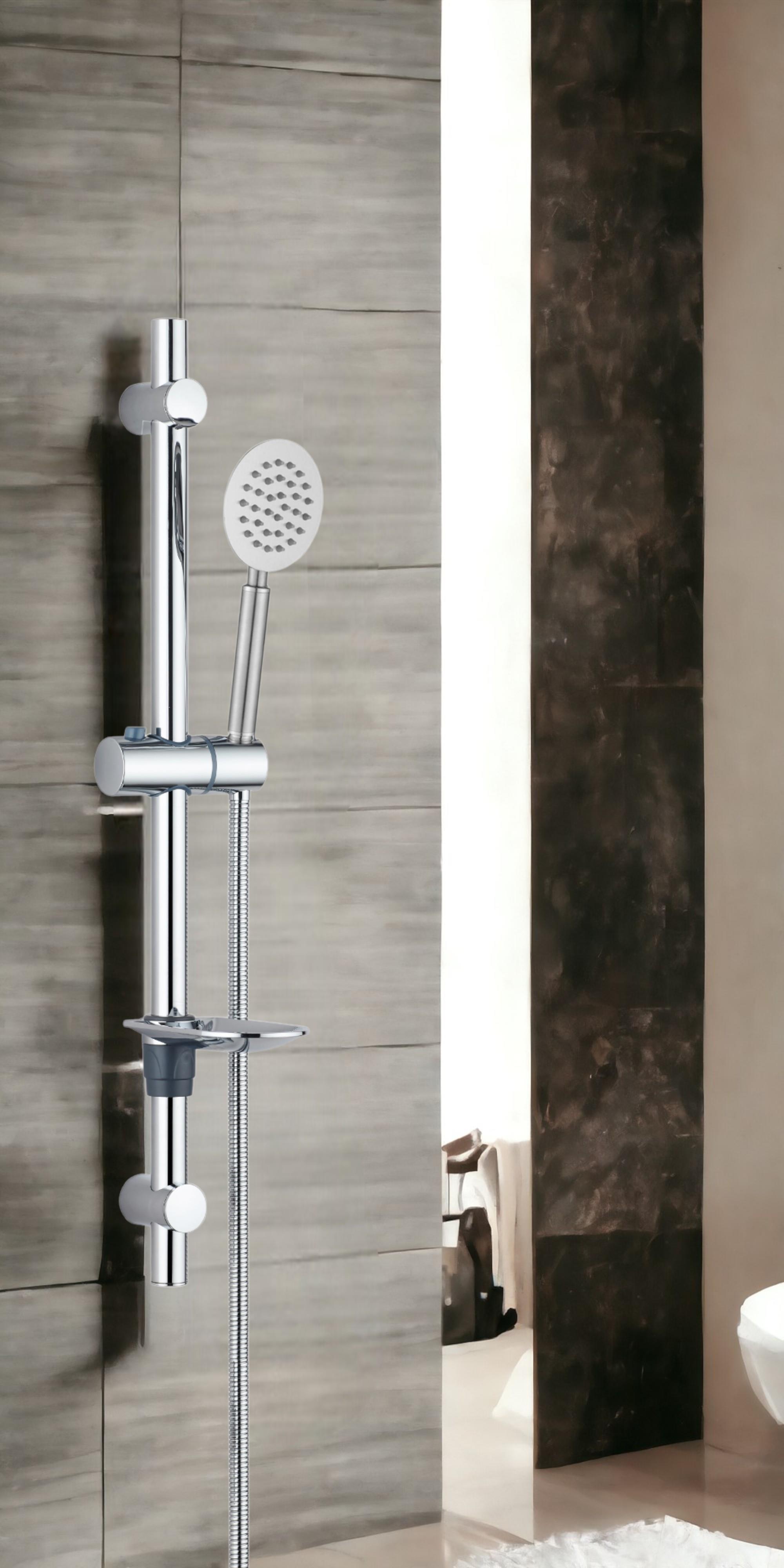 T-MAY Sardes Mat İnox Oval Borulu Hareketli Sürgülü Duş Seti Üst Takımı