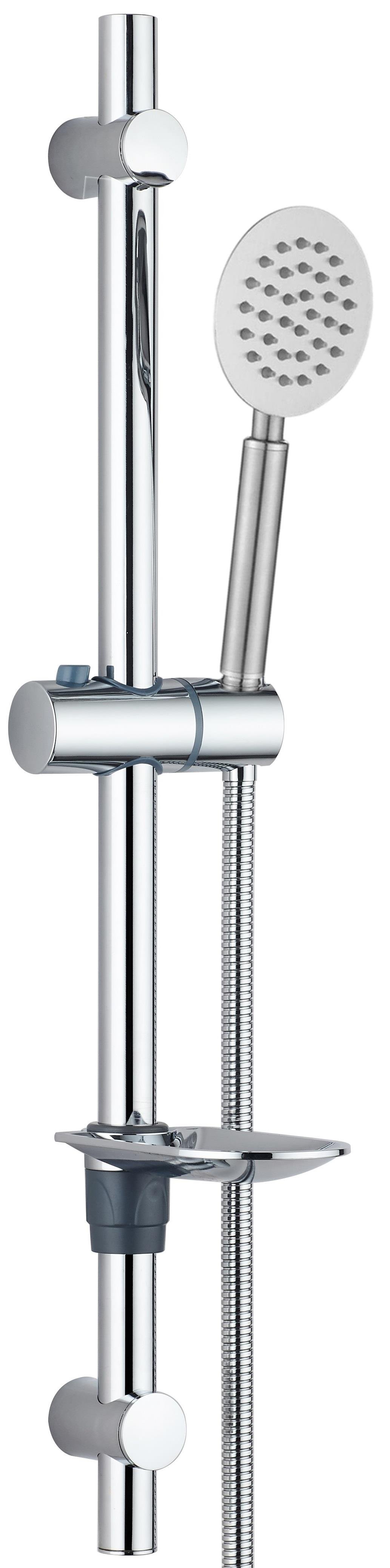 T-MAY Sardes Mat İnox Oval Borulu Hareketli Sürgülü Duş Seti Üst Takımı